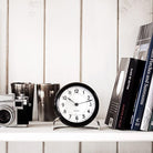 Arne Jacobsen Clocks 43672 Station Table Clock in White/Black