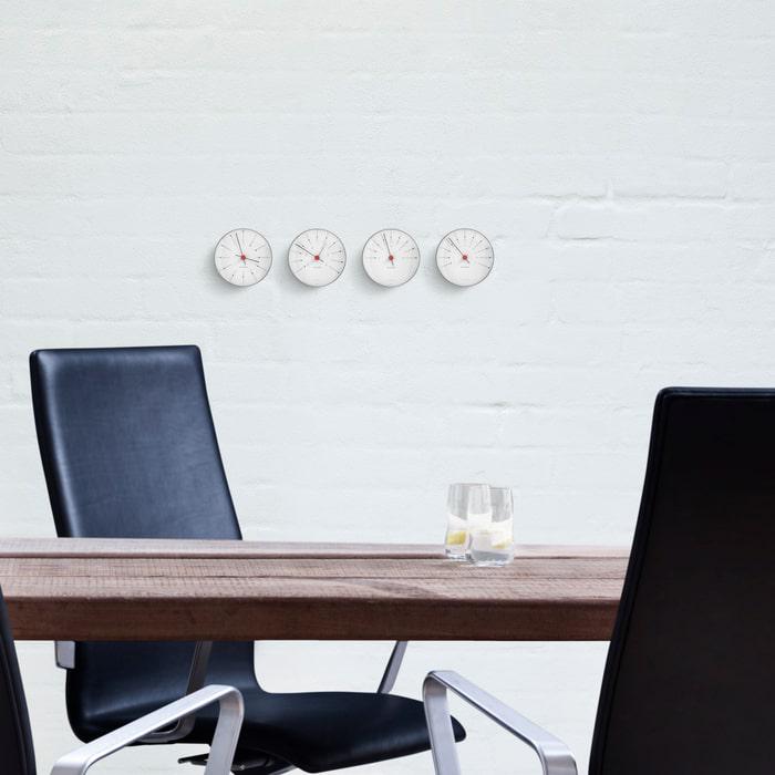 Horloge Arne Jacobsen 43687 Thermomètre de banquier blanc/noir/rouge