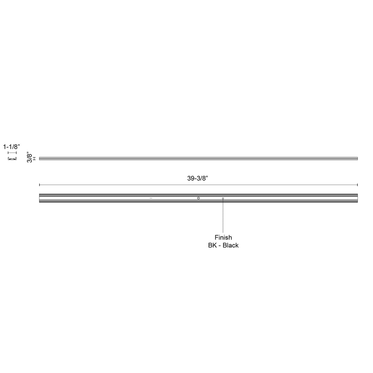 Rail de guidage Trilo Track Rail Kuzco Lighting TRT989100-BK noir