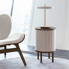 Umage Audacious Side Table in dark oak with Sterling doors, styled in a living room