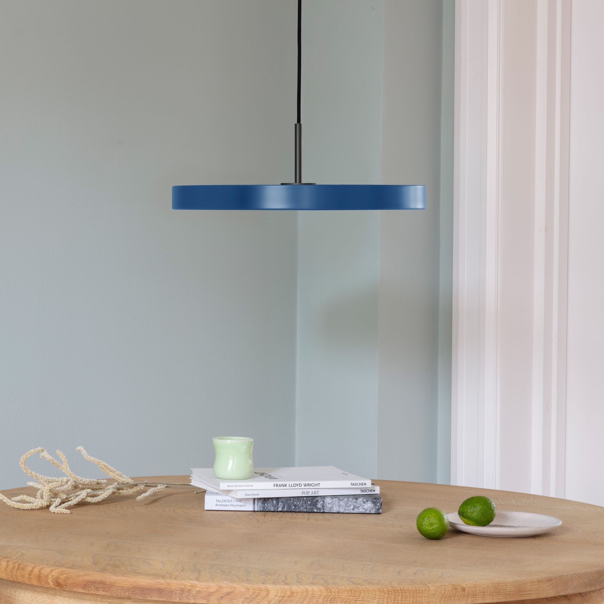 Umage Asteria LED Pendant in Petrol Blue with black ring
