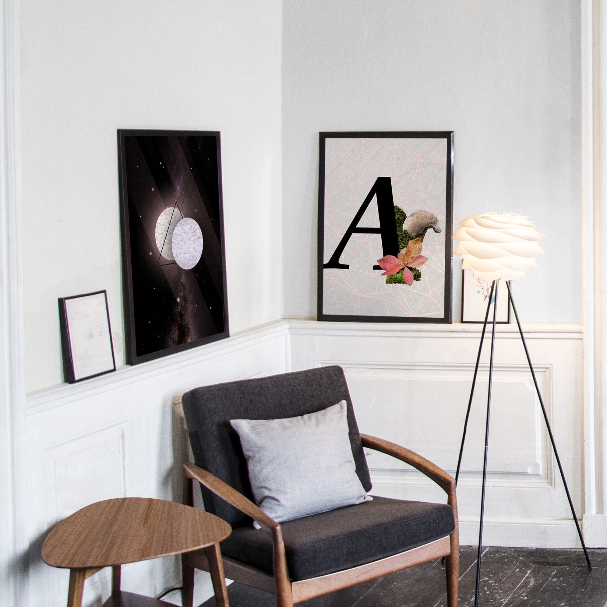 Umage Carmina Tripod Table Lamp styled in a room setting