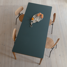 Umage Heart'n'Soul Dining Table in oak with Moss Green top, styled in a dining room