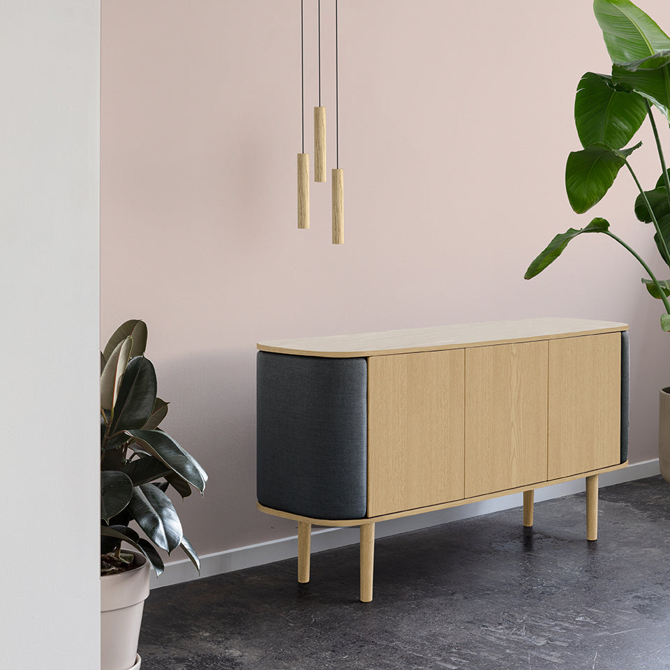 Umage Treasures 3-door Cabinet in oak with Shadow, styled with Chimes