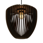 Image 2243_4107 Bois de Clava Lampe de table en chêne foncé / acier brossé