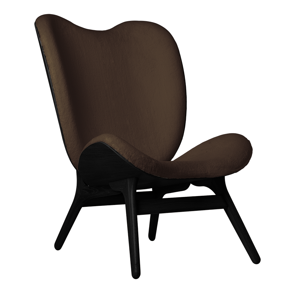 Umage 5104C5577-7 A Conversation Piece Lounge Chair Tall in Black Oak with Teddy Brown