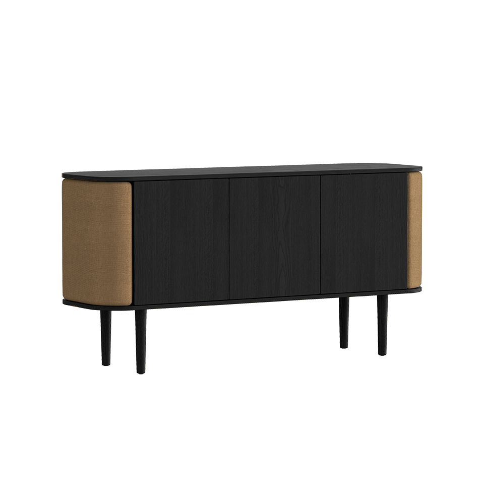 Umage 5107C709-01 Treasures 3-door Cabinet in Black Oak with Sugar Brown