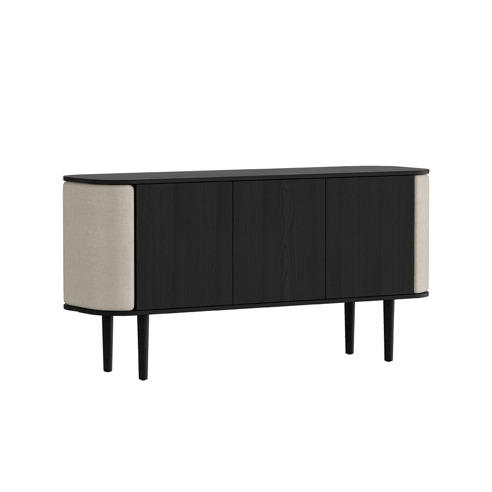 Umage 5107C709-02 Treasures 3-door Cabinet in Black Oak with White Sands