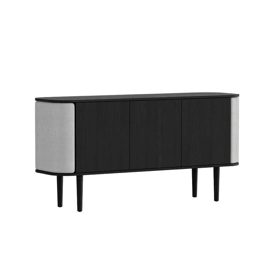 Umage 5107C709-03 Treasures 3-door Cabinet in Black Oak with Sterling