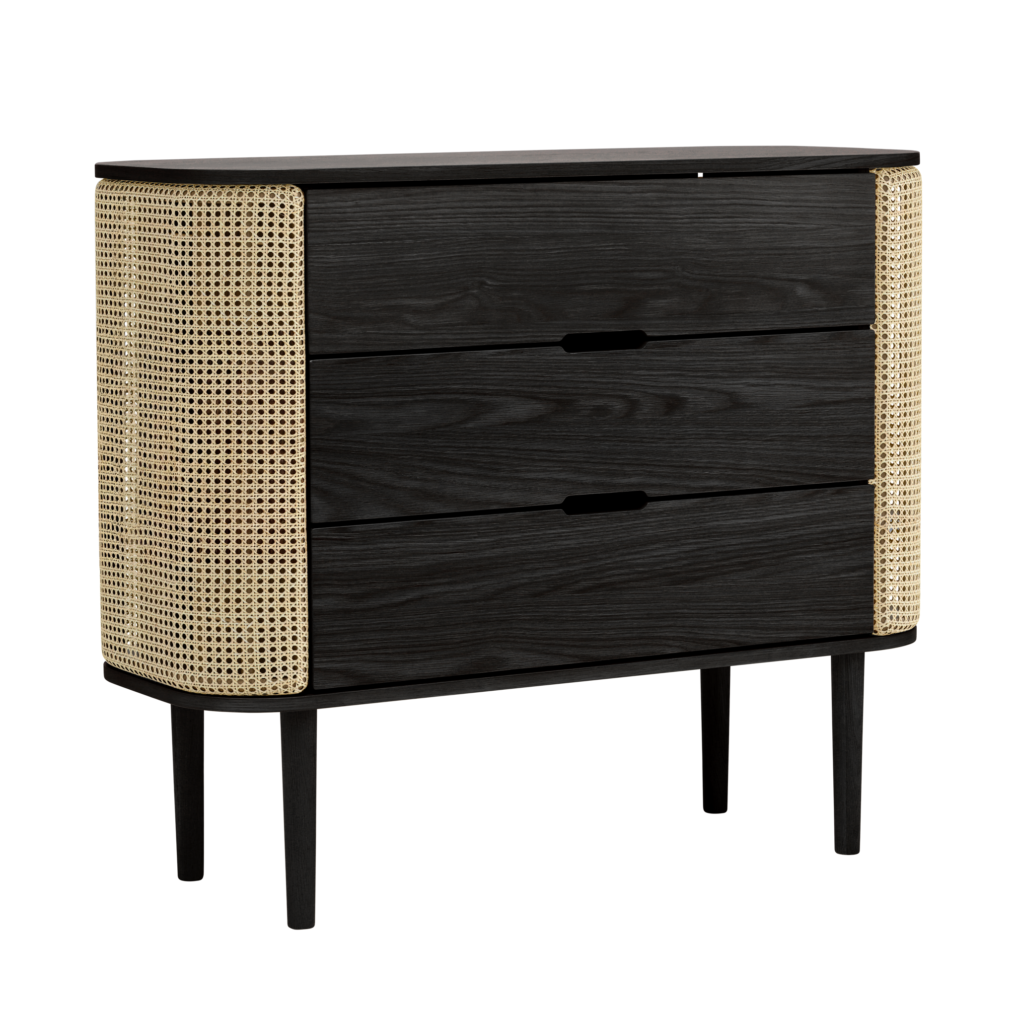 Commode Umage 5126C5126-3 Treasures en chêne noir / cannage vénitien