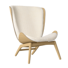 Umage 5502C5502-7 The Reader Wing Chair in Oak with Teddy White