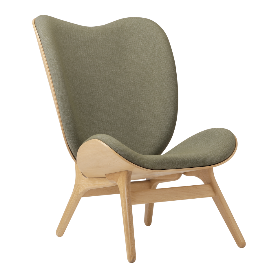 Umage 5577C704-12 A Conversation Piece Lounge Chair Tall in Oak with Morning Meadows