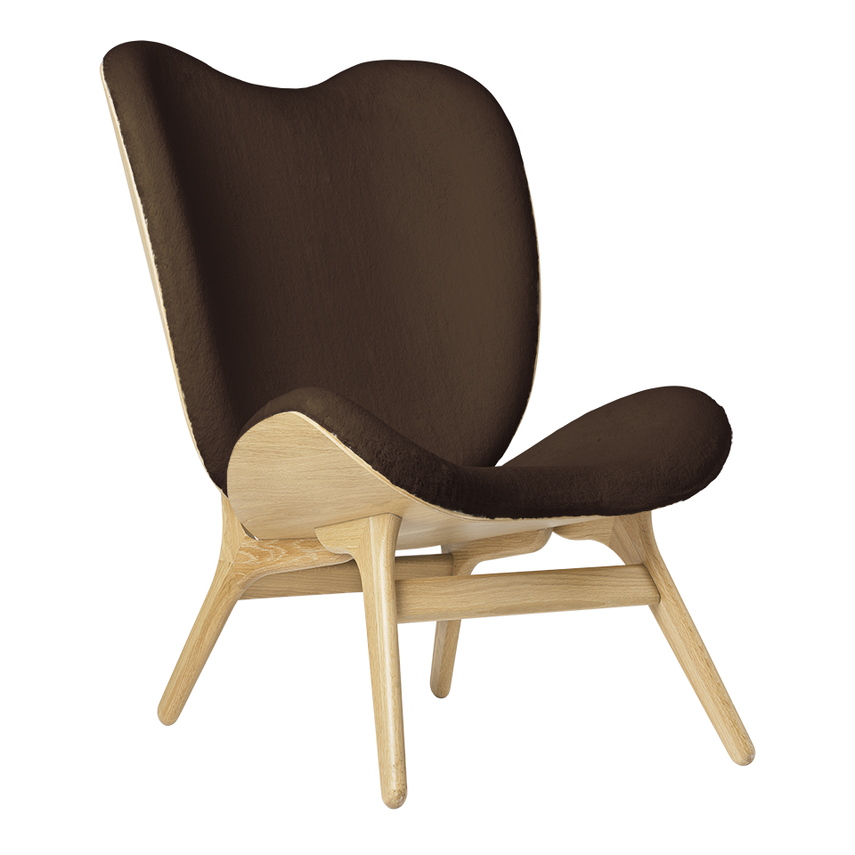 Umage 5577C5577-7 A Conversation Piece Lounge Chair Tall in Oak with Teddy Brown