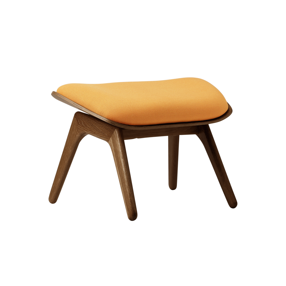 Umage 5588NC705-06 The Reader Ottoman in Dark Oak with Tangerine