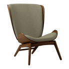 Umage 5701C702-12 The Reader Wing Chair in Dark Oak with Morning Meadows