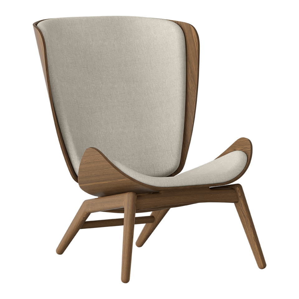 Umage 5701C702-02 The Reader Wing Chair in Dark Oak with White Sands