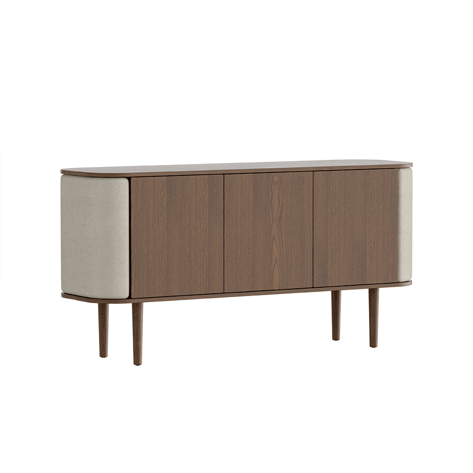 Umage 5775C711-02 Treasures 3-door Cabinet in Dark Oak with White Sands