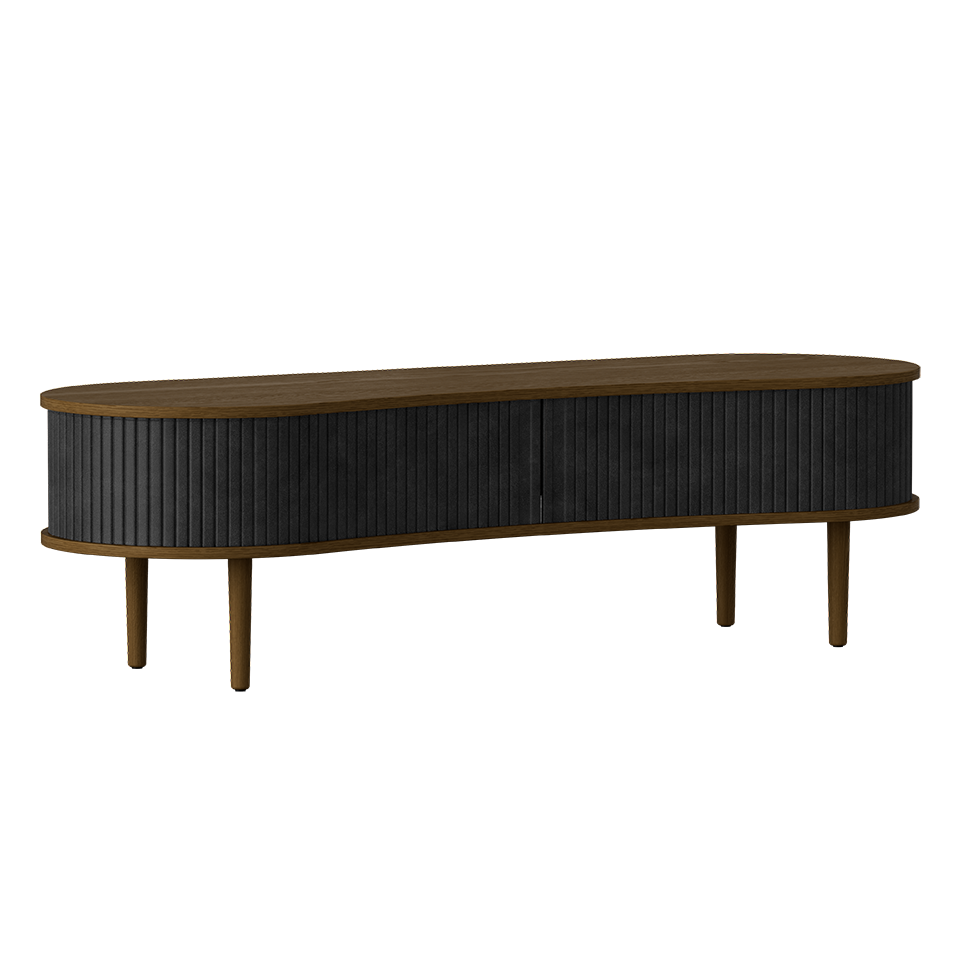 Umage 5801C5601-7 Audacious TV Bench in Dark Oak with Charcoal doors