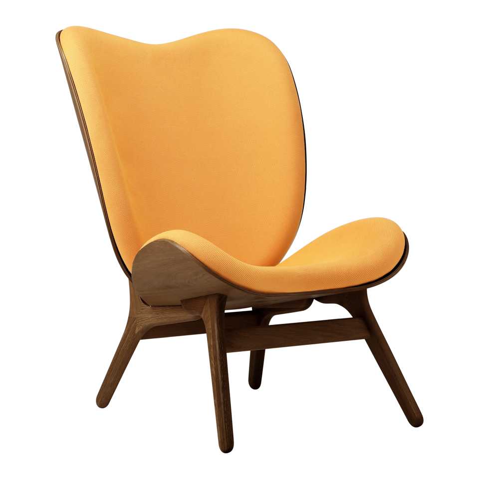 Umage 5872C704-06 A Conversation Piece Lounge Chair Tall in Dark Oak with Tangerine
