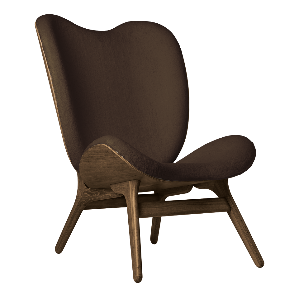 Umage 5872C5577-7 A Conversation Piece Lounge Chair Tall in Dark Oak with Teddy Brown