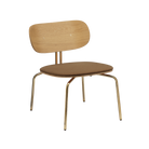 Fauteuil lounge Curious Umage 5917-1C730-01 avec pieds en laiton et coussin Sugar Brown