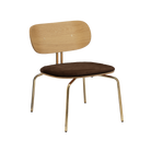 Fauteuil lounge Curious Umage 5917-1C730-19 avec pieds en laiton et coussin marron Teddy
