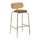 Tabouret de bar Umage 5918-1C719-01 Curious avec pieds en laiton et coussin marron sucre