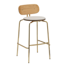 Tabouret de bar Umage 5918-1C719-02 Curious avec pieds en laiton et coussin White Sands
