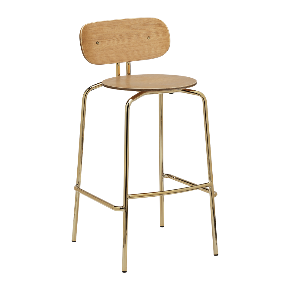 Tabouret de bar Umage 5918-1 Curious avec pieds en laiton, sans coussin