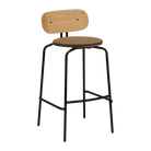 Tabouret de bar Umage 5918-3C719-01 Curious, pieds noirs et coussin marron sucre