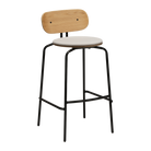 Tabouret de bar Umage 5918-3C719-02 Curious, pieds noirs et coussin blanc sable