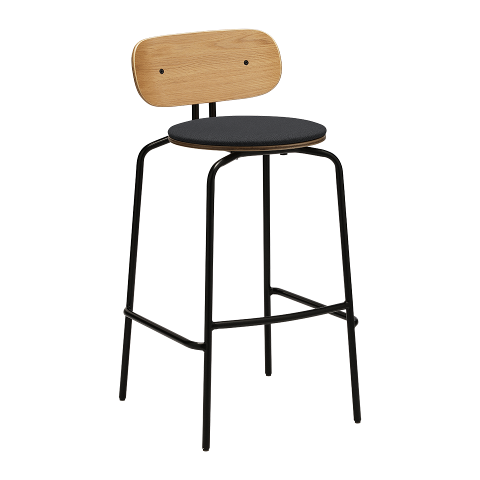 Tabouret de bar Umage 5918-3C719-04 Curious, pieds noirs et coussin Shadow