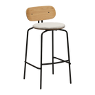 Tabouret de bar Umage 5918-3C719-18 Curious avec pieds noirs et coussin blanc Teddy