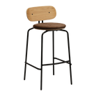 Tabouret de bar Umage 5918-3C719-19 Curious, pieds noirs et coussin marron Teddy