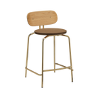 Tabouret de bar Umage 5919-1C719-01 Curious avec pieds en laiton et coussin marron sucre