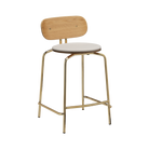 Tabouret de bar Umage 5919-1C719-02 Curious avec pieds en laiton et coussin White Sands
