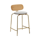 Tabouret de bar Umage 5919-1C719-03 Curious avec pieds en laiton et coussin en argent massif