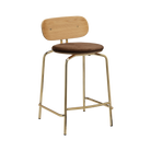 Tabouret de bar Umage 5919-1C719-19 Curious avec pieds en laiton et coussin marron Teddy