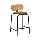 Tabouret de bar Umage 5919-3C719-01 Curious, pieds noirs et coussin marron sucre