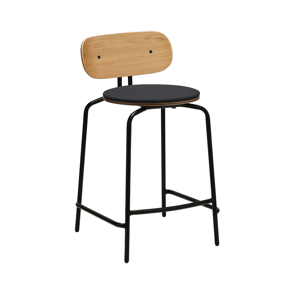 Tabouret de bar Umage 5919-3C719-04 Curious avec pieds noirs et coussin Shadow