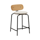 Tabouret de bar Umage 5919-3C719-18 Curious avec pieds noirs et coussin blanc Teddy