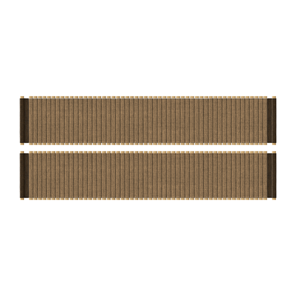 Umage 707-01 Audacious Tambour Doors for TV Bench in Sugar Brown