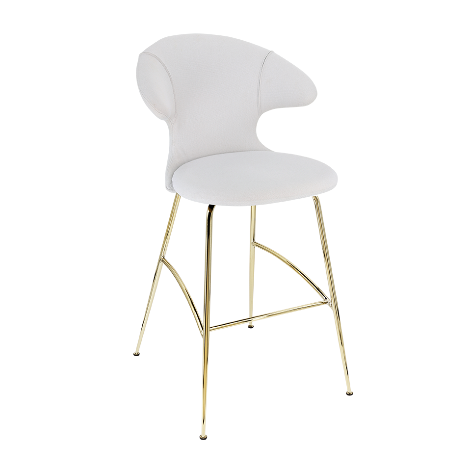 Tabouret de bar Time Flies en argent massif et laiton, référence Umage 590-03C5912-1