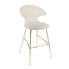 Tabouret de bar Time Flies Umage 590-18C5912-1, coloris Teddy White/Laiton