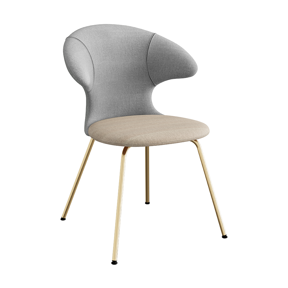 Umage Time Flies Chair with Silver Grey and Wellington back, Sand seat and Brass legs