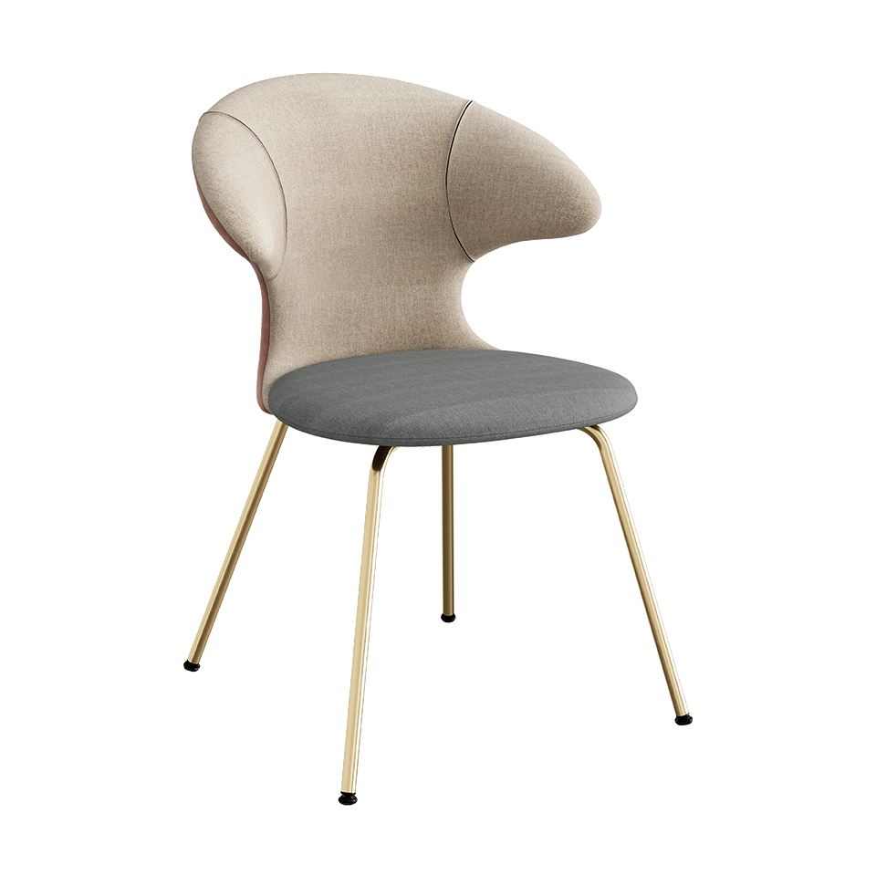 Umage Time Flies Chair with Sand and Burnt Almond back, Slate Grey seat and Brass legs
