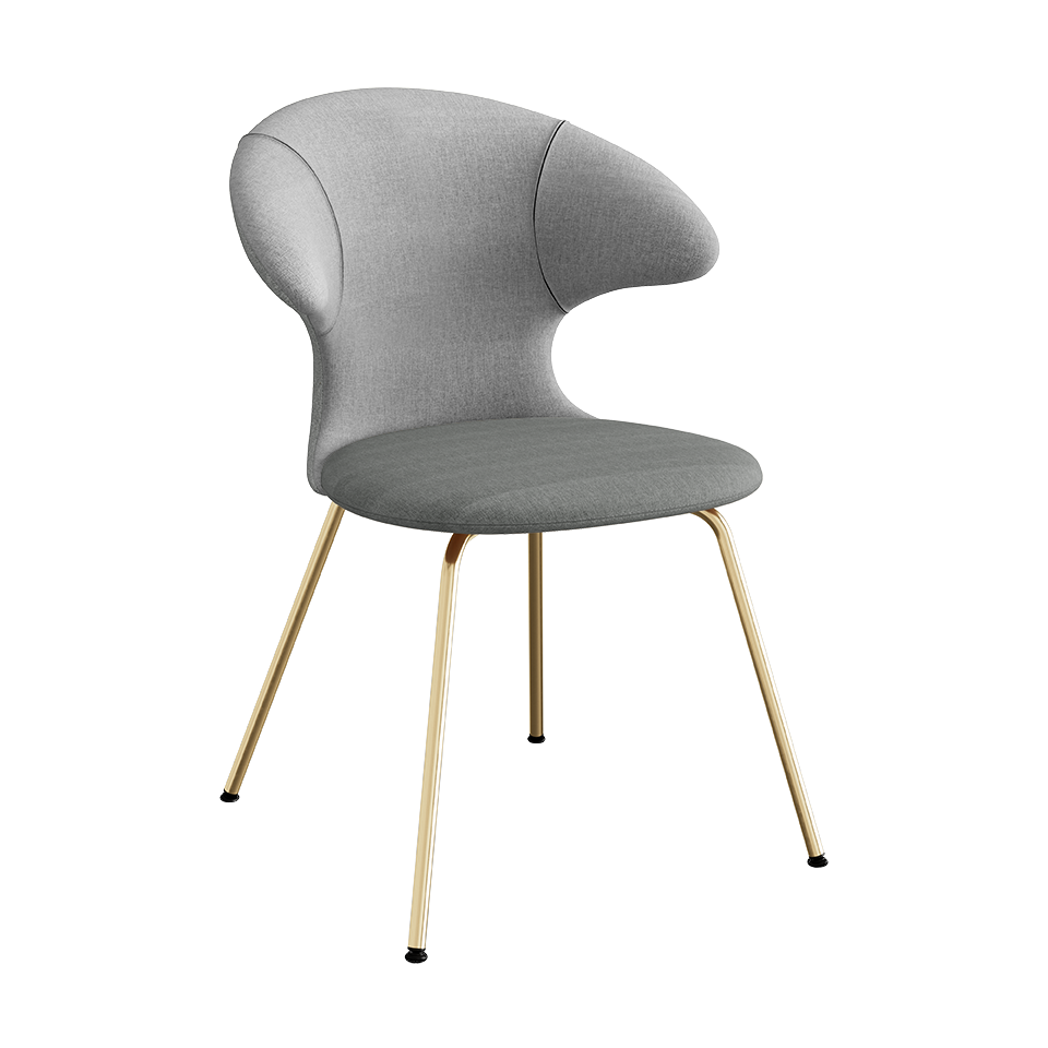 Umage Time Flies Chair with Silver Grey and Wellington back, Slate Grey seat and Brass legs