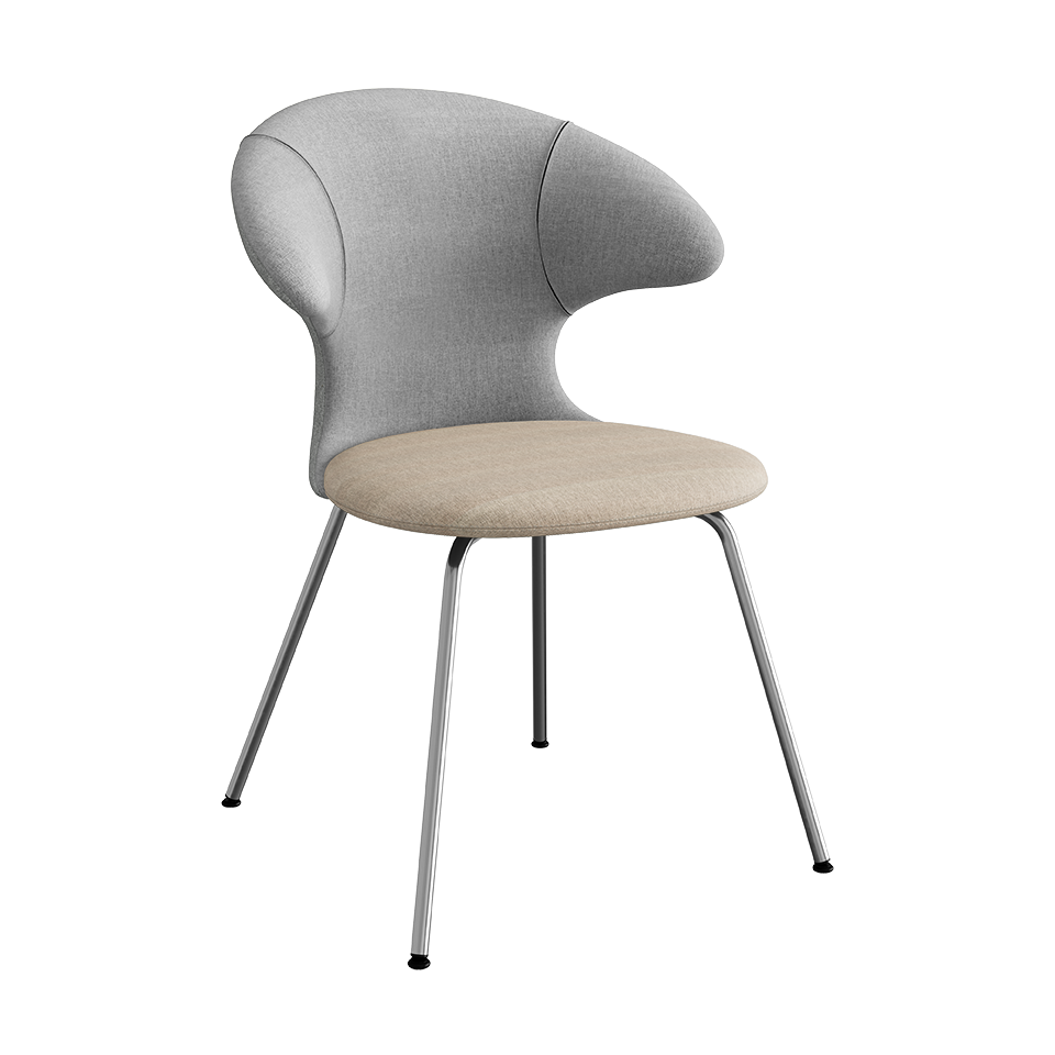 Umage Time Flies Chair with Silver Grey and Wellington back, Sand seat and Chrome legs
