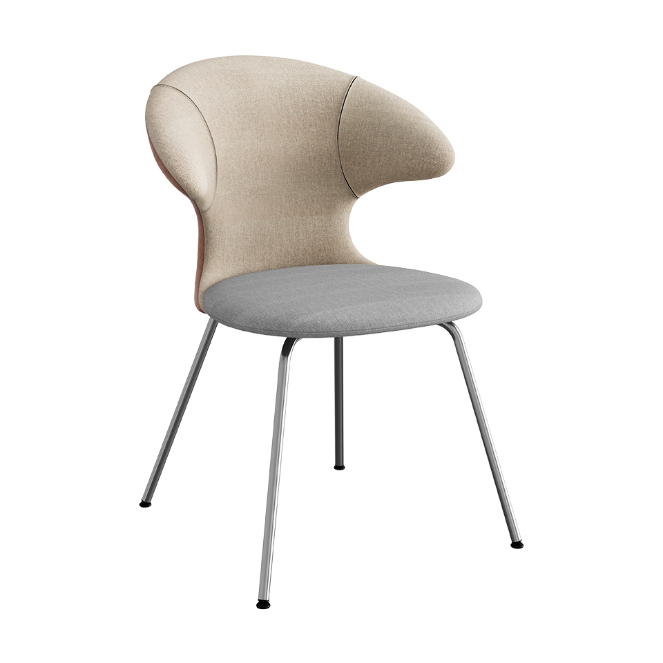 Umage Time Flies Chair with Sand and Burnt Almond back, Silver Grey seat and Chrome legs