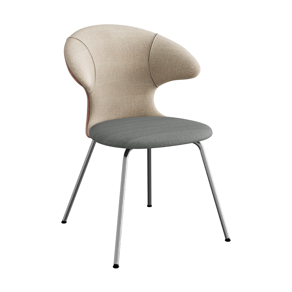 Umage Time Flies Chair with Sand and Burnt Almond back, Slate Grey seat and Chrome legs